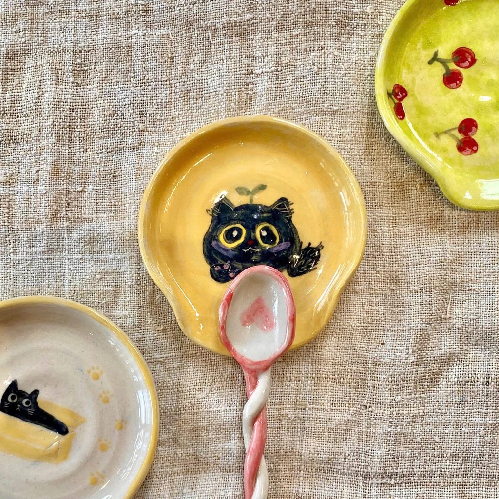 Gác Thìa, Gác Muôi (Spoon Rest) | Gốm vuốt & vẽ tay | The Studio - Ảnh 3